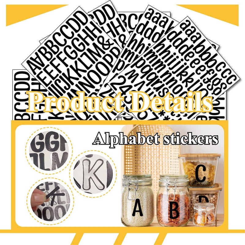 Debinolo 476 pcs 8 Sheets Self Adhesive Vinyl Letters Numbers Kit, 2 Inch Mailbox Numbers Sticker for Mailbox, Signs, Window, Door, Cars, Trucks, Home, Business, Address Number (2 Inch, 8 Black Set) - Image 3